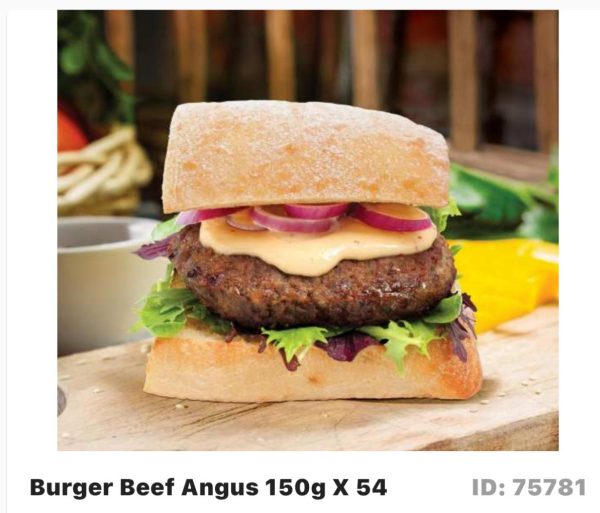 BURGER BEEF ANGUS 150G X 54